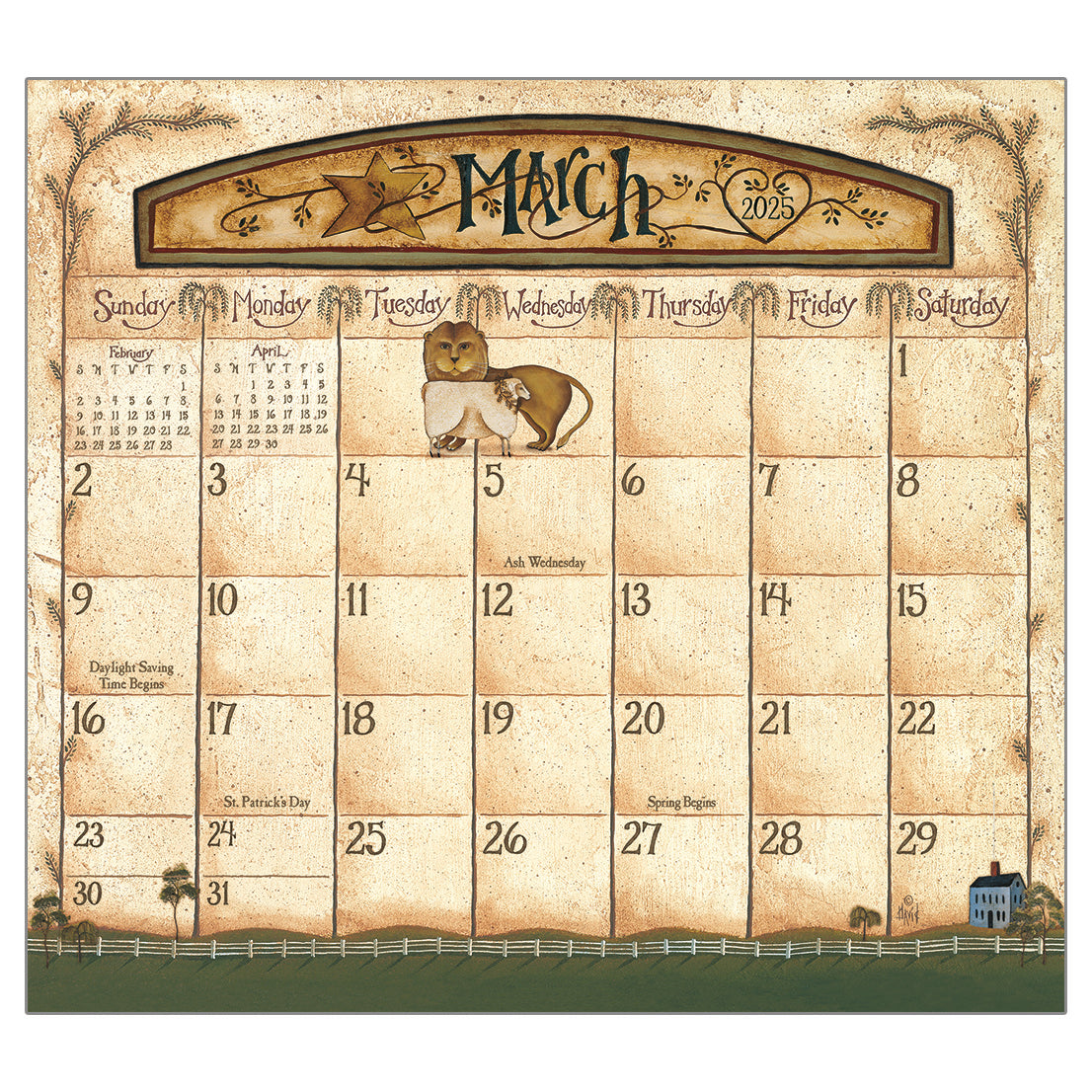 2025 Folk Art by David Calendar Pad The Lang Store