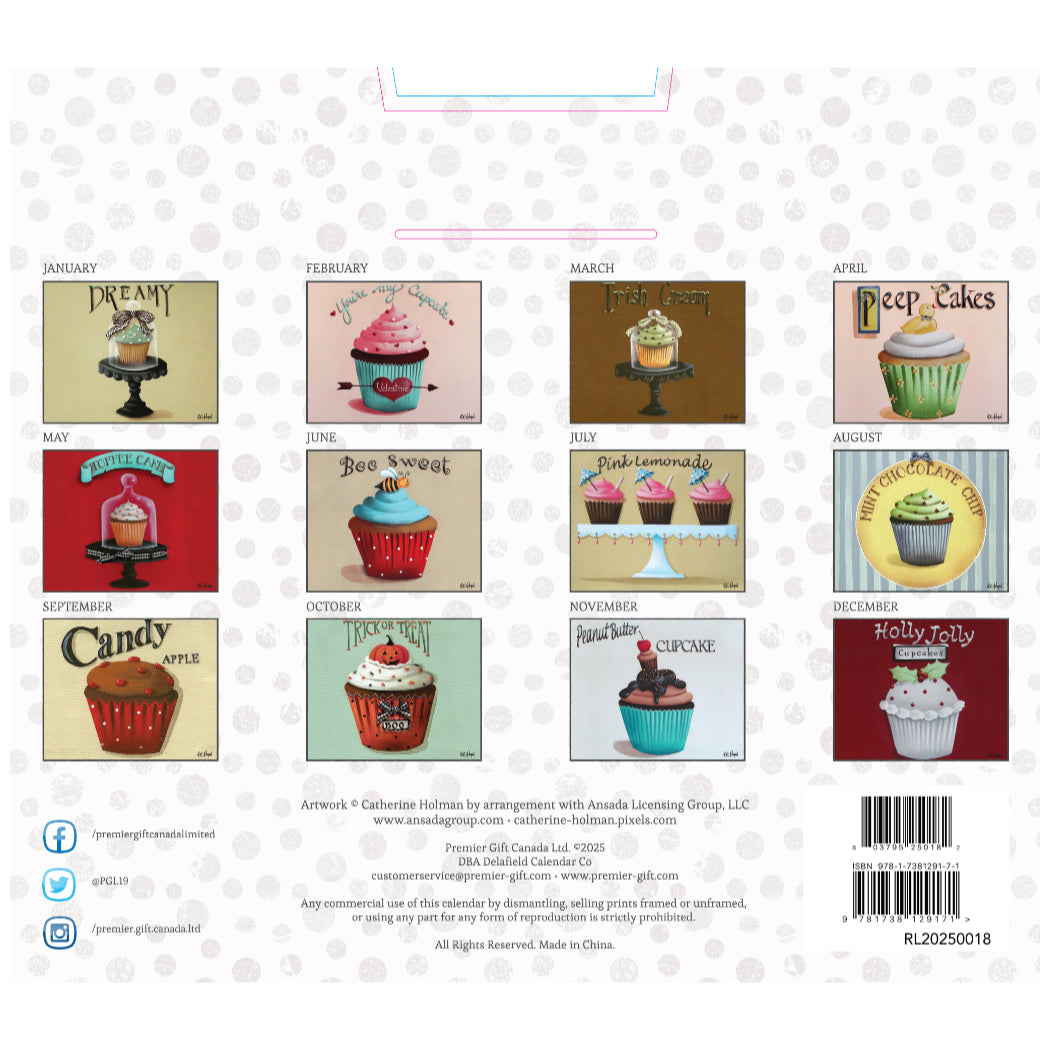 Cupcakes 2025 Wall Calendar The Lang Store