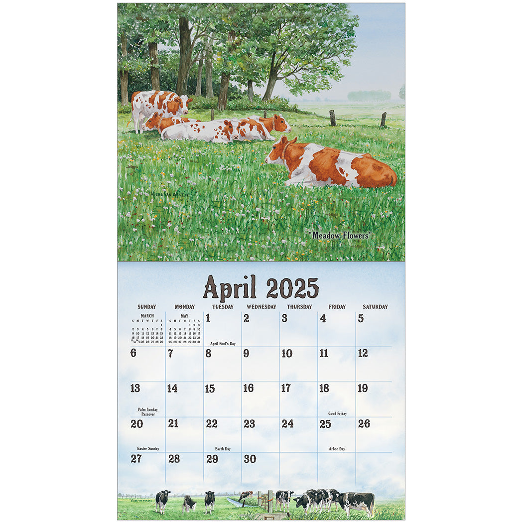 Cows in the Meadow 2025 Wall Calendar